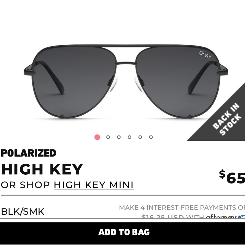 Quay black high key polarized sunglasses